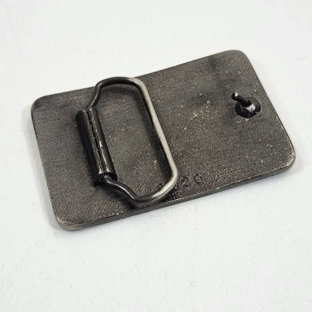 Buck Knives Belt Buckle Fixed Blade Knife Advertising Vintage Enamel Front 2320